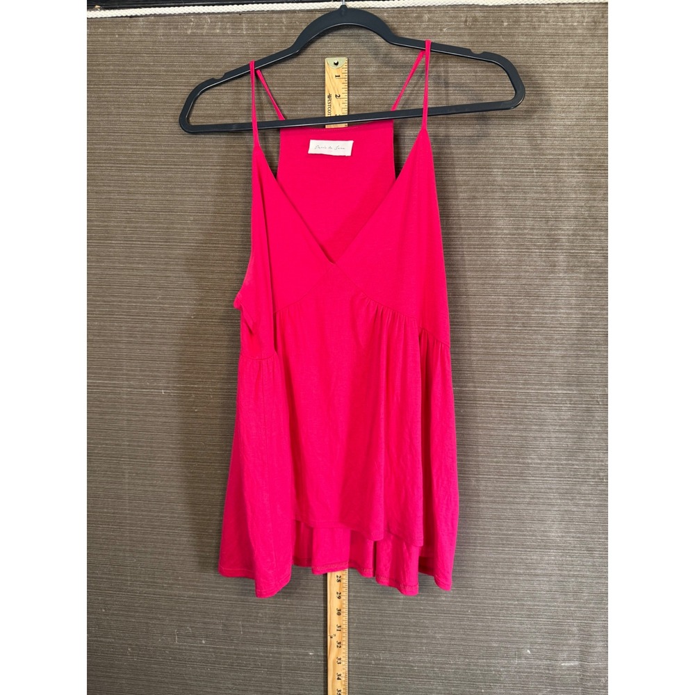 Paris to Jena Hot Pink Babydoll Cami Top V-Neck Spaghetti Strap Medium summer